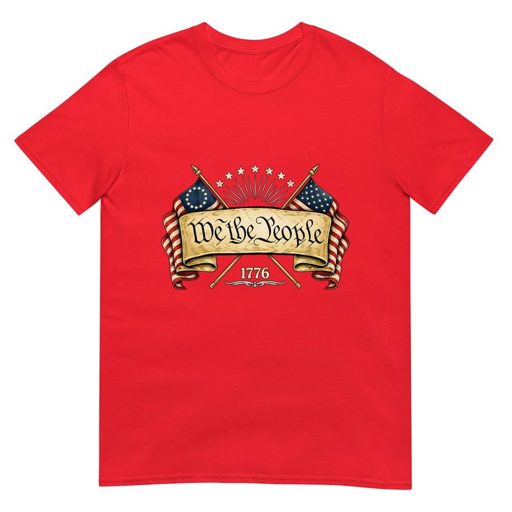 Patriotic Two Flags 1776 2026 We The People TShirt S