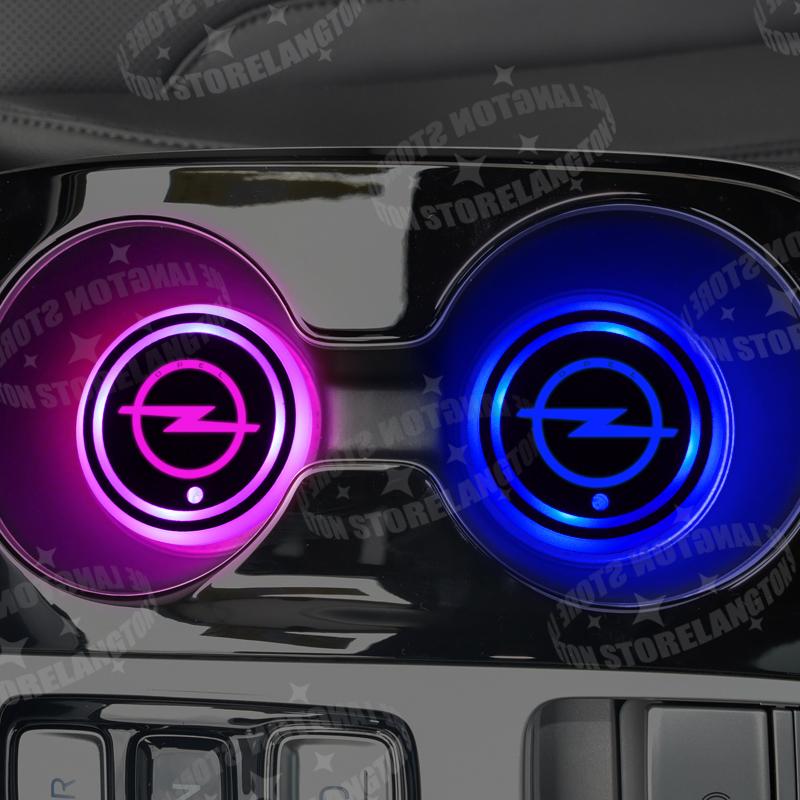 Q13-GTC Logo Car USB Color Water Coaster Car Interior Ambience Lighting Mat For Vauxhall Opel OPC Line Rocks Corsa Astra Decorative