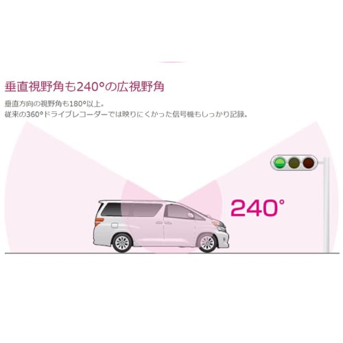 Comtech Car Drive Recorder Equipped with 360° Omnidirectional Camera HDR360GS 360° Omnidirectional Camera Recording Safe Driving Support Function Made