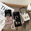 Crocodile Pattern PU Leather Phone Case for Samsung Z Flip7/6 3/4/5 Bear Bracelet Hand Carry Ring All-Inclusive Protective Cover