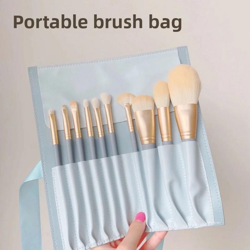 10-Piece Blue Bridge Makeup Brush Set Ultra Soft Brushes for Beginners Foundation Powder Eyeshadow Brushes Complete Set