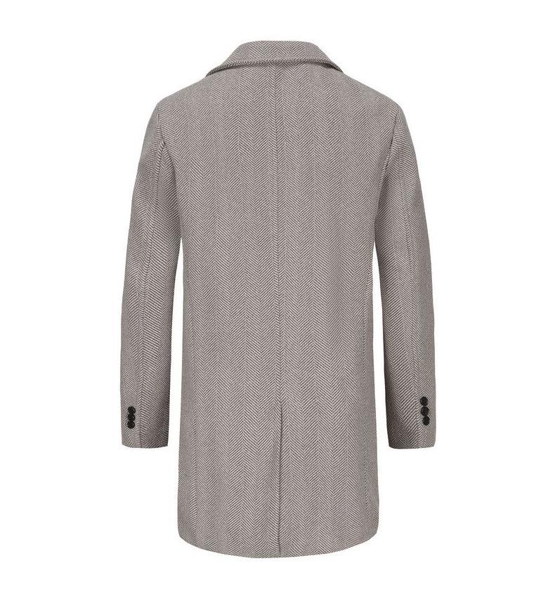 2024 Autumn/Winter Men's Plaid Woolen Coat: Mid-Length, Warm, European Size