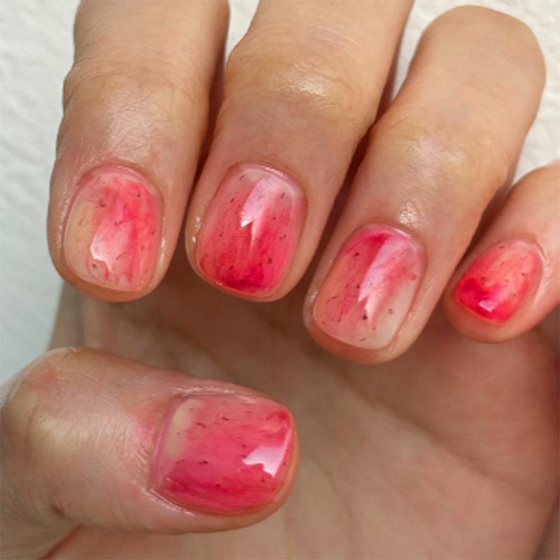

Cross-Border Gradient Apple Short Manicure Nail Pieces - Blush Gradient Wear-On Nails