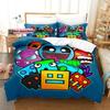 Angry Geometry Dash Beding Set Printed Bed Linen Set With Pilowcase Bed Soft Duvet Cover Soft Single Double Quen Super King-Sized Dimensionsd