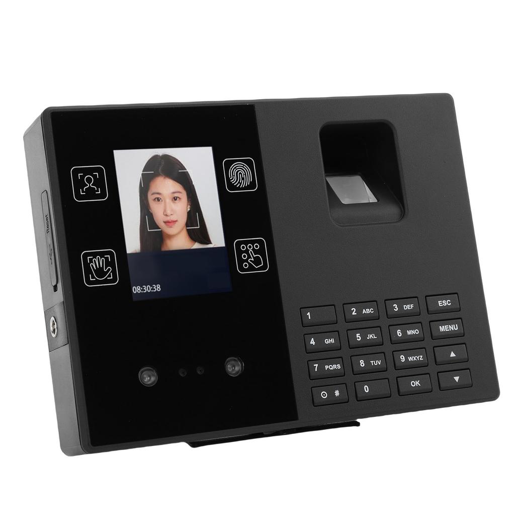 4 In 1 Employee Attendance Machine Facial Fingerprint Palm Print PIN Recognition Time Clock for Small Business EU Plug