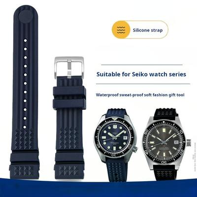 Pour Seiko Prospex Skx007 SRP307 313 SKX779 SKX781 Water Ghost 20mm 22mm Bracelet de Montre en Caoutchouc Plongeur Homme Waffle Silicone Bracelet de Montre