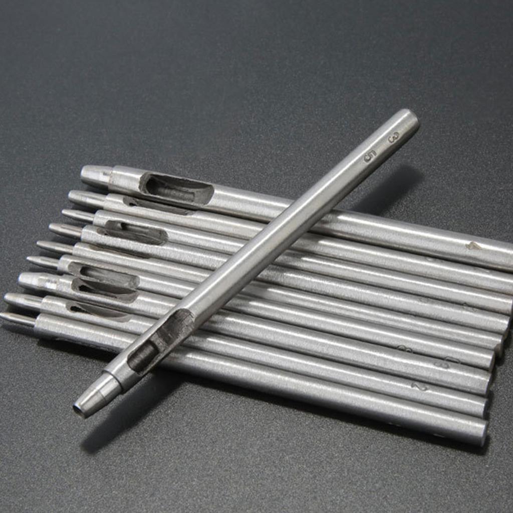 Leather Hole Punch Tool 0.5mm to 4mm Round Hole Puncher Stainless Steel Leather Craft Punching Tool for Belt Fabric