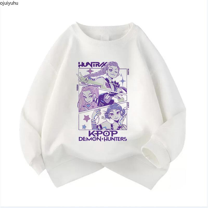Худи с круглым вырезом Hip Hop Crew Neck Saja для мальчиков, манга, детская K-pop, Охотники на демонов, детская толстовка, Тигр Харадзюку, худи для мальчиков и девочек 110