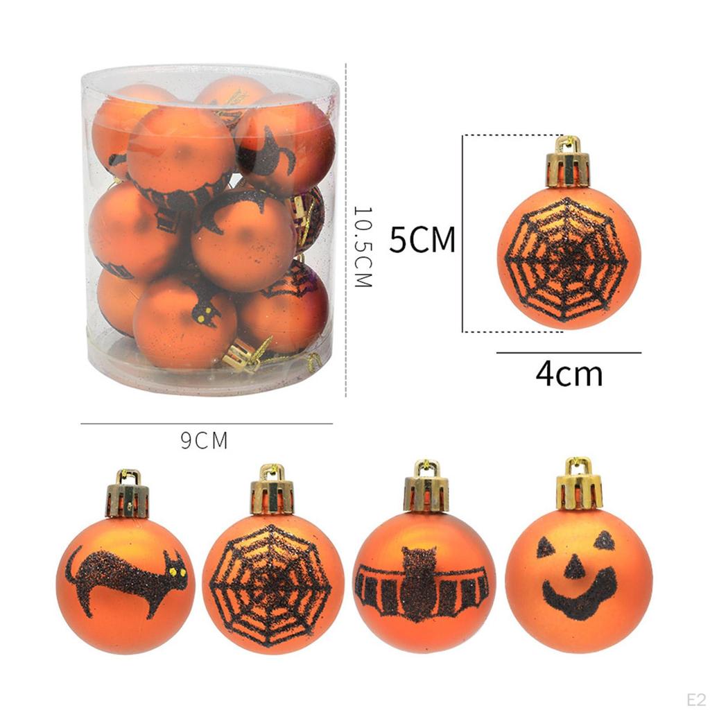 12 Pieces Halloween Hanging Ball Ornaments, Ornaments Accessories, Party Supplies,