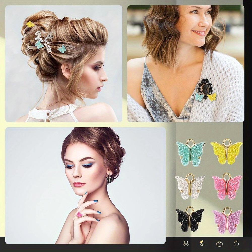 10/20/30pcs Bracelet Butterfly Pendant Acrylic Earrings Butterfly Pendant Jewelry Making Necklace Crafts Accessories