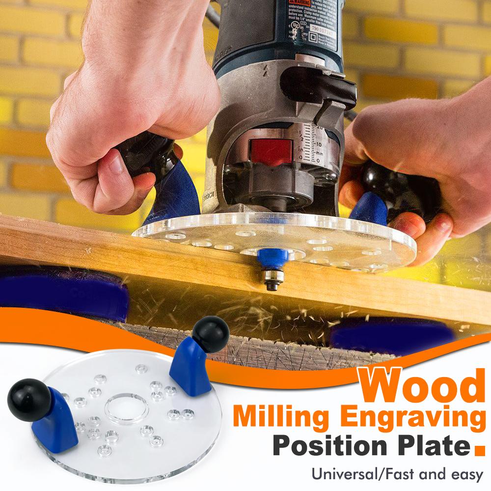Router Base with Double Handles Palm Router Fixed-base Guide Wood Router Jig for Hand Trimmer Woodworking Milling Engraving