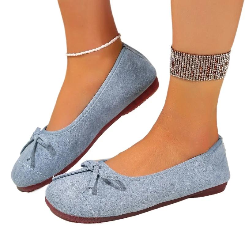 Fashion Ladies Shoes On Sale 2025 Slip On Women's Flats Round Toe Soft Bottom Bow Tie Flat Plus Size Shallow Casual Daily Hot Sale Shoes
