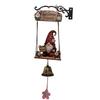 Retro Gnome Welcome Bell Ornament Multi-Purpose Rustic Hand Bell Figurines Crafts Welcome Doorbell Ornament for Entry Home Decor