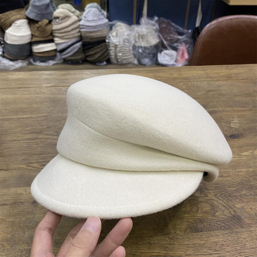 Yejapan Zimní Vlna Jednobarevný Skládací Volnočasový Dámský Osmihranný Klobouk Dámská Kšiltovka