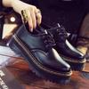 1 Quad Thick-soled Hole Martin Boots Leather Round Head Low-top Small Leather Shoes Female Students Thick-soled Muffin-soled Short Boots