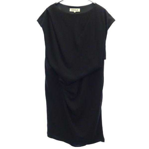 ENFOLD Short Sleeve French Sleeve One Piece 38 Black Women Used