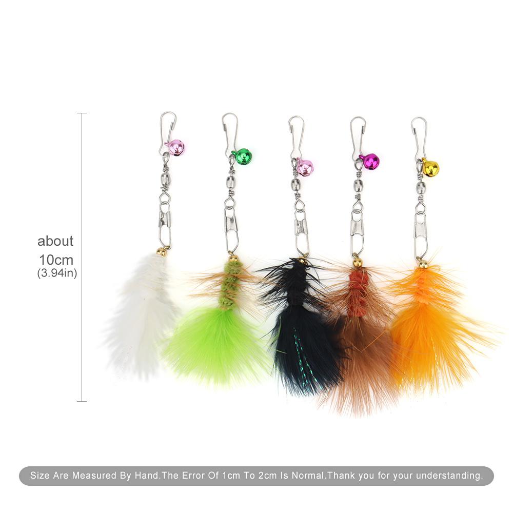 5pcs Random Simulated Insects Cat Toy Replacement Head Feather Interactive Pet Toys For Kitten