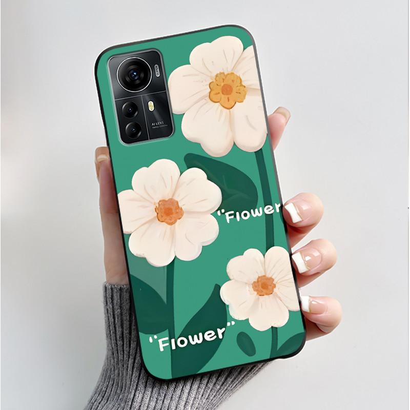 Für ZTE Blade A72S A7050 Hülle Für ZTE Blade V41 Smart Cover Luxus Mode Schmetterling Blume Silikon Weich Schwarz TPU Stoßfänger Schale