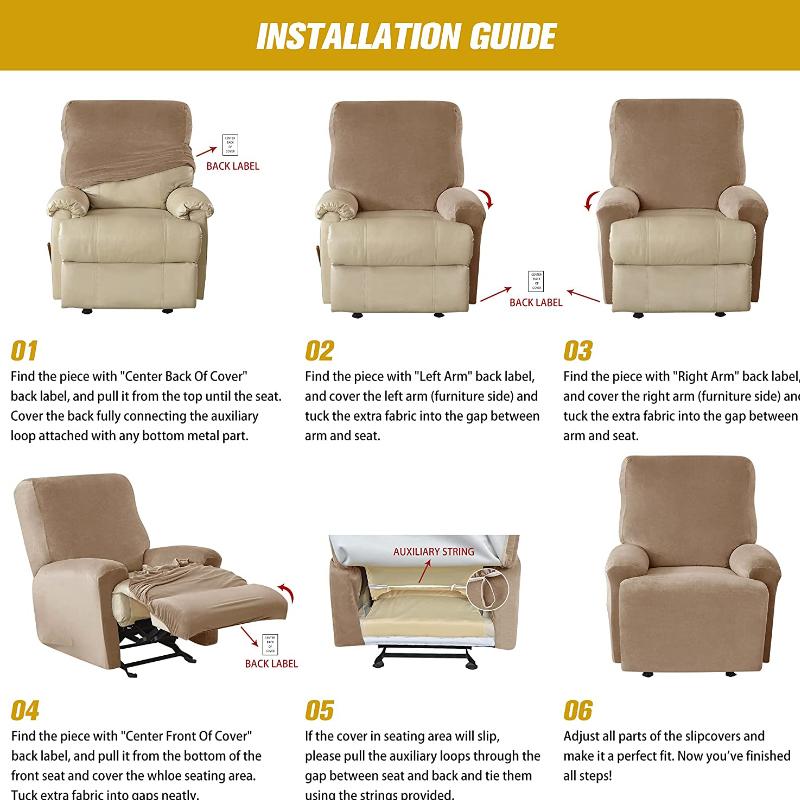 Single Seat Anti Slip Recliner Sofa Covers Velvet Stretch Reclining Couch Slipcovers Furniture Anti Cat Scratch Recliner Chair Spilcover