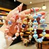 Creative Cartoon Plush Beaded Phone Lanyard Keychain Pendant Doll Charm for Backpack or Gift