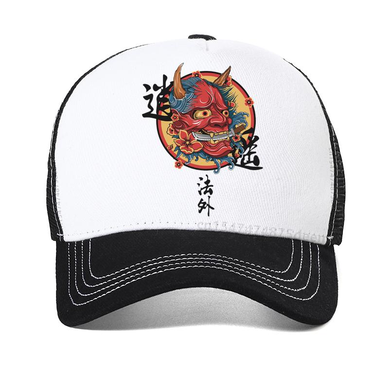 Men Hip Hop hat Japanese Harajuku Cartoon Monster Baseball Cap Summer cool Leisure Trucker hats Women Breathable Mesh hat