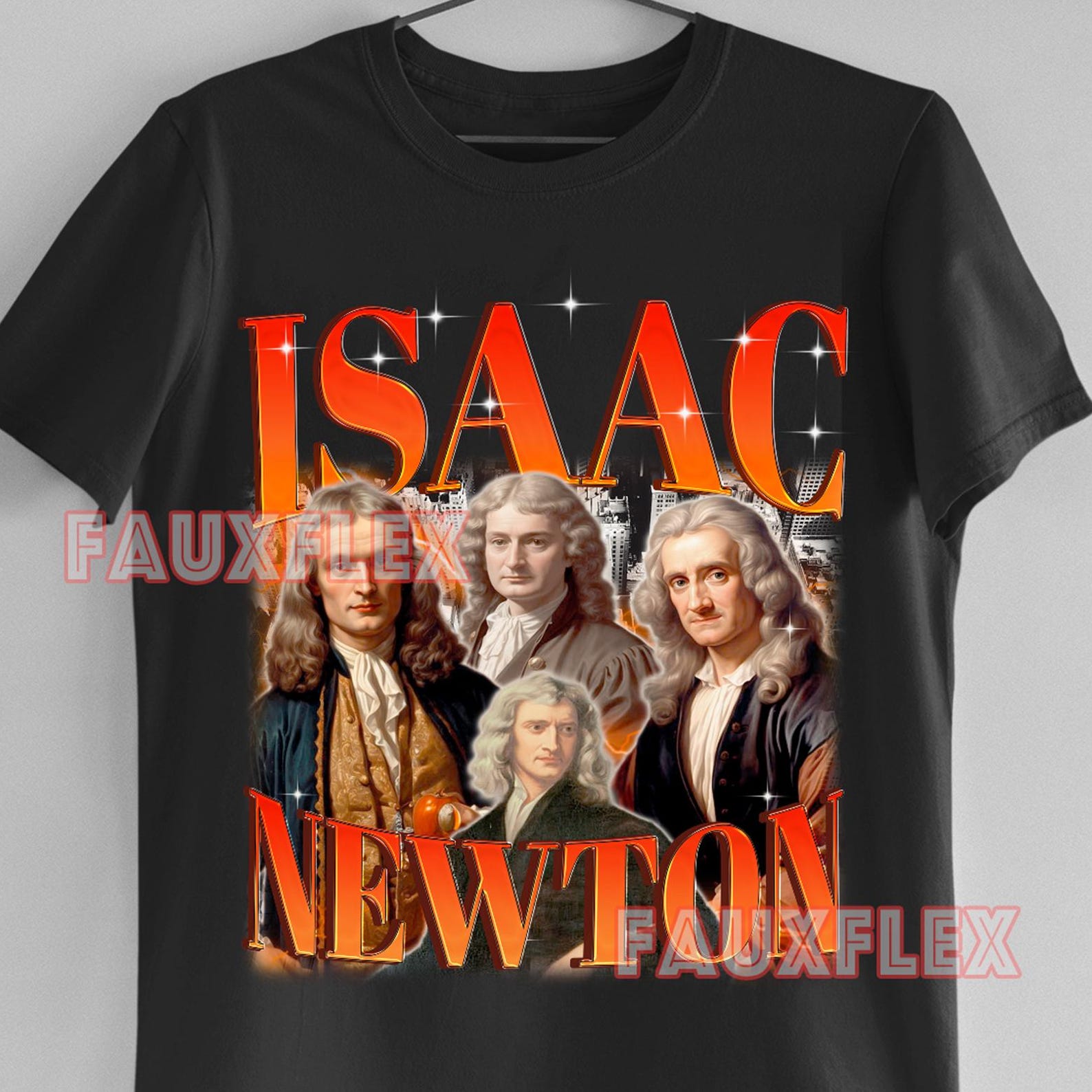 Isaac Newton Retro Graphic Tee, Vintage 90s Style 4XL