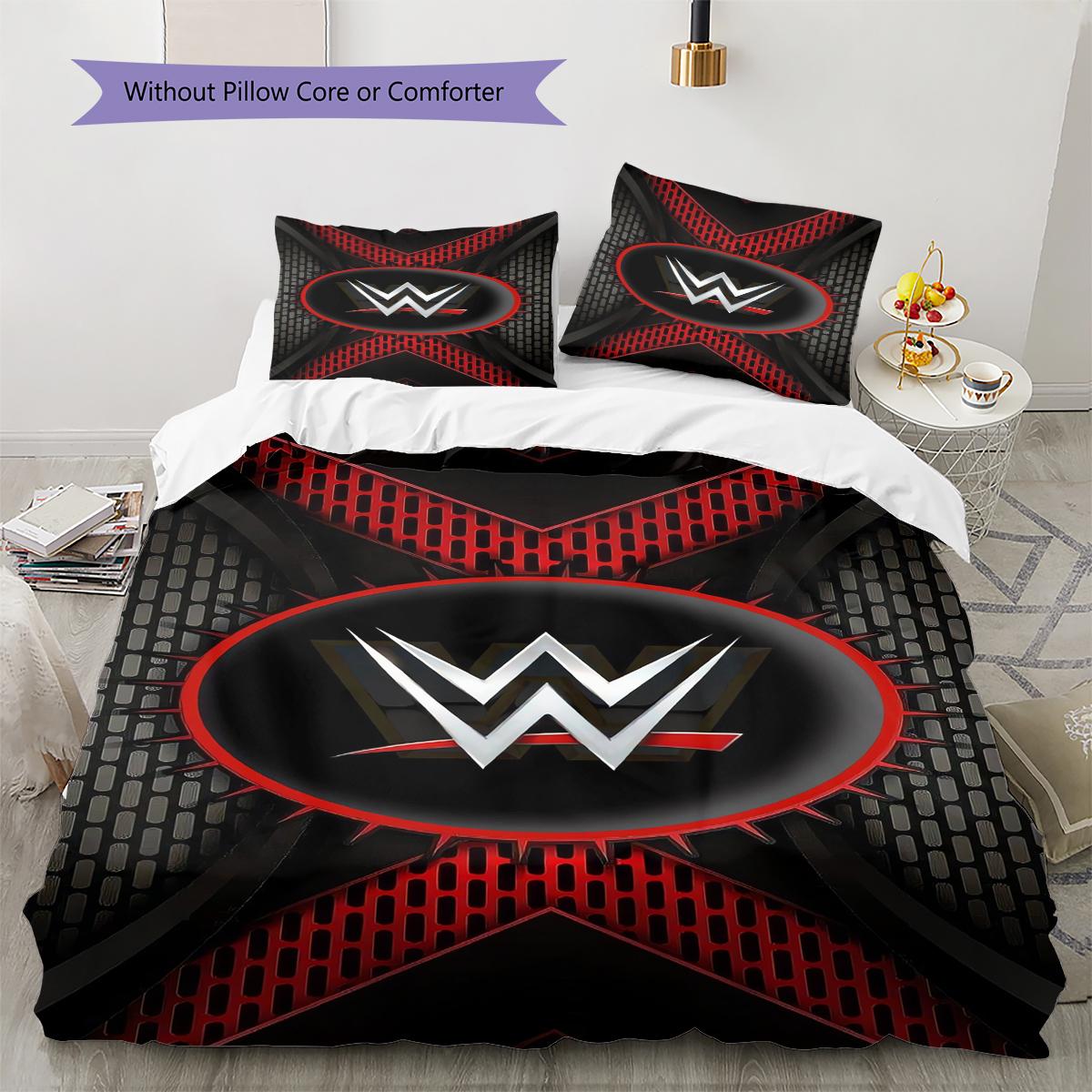 

WWE Pattern Bedding Quilt Set Quilt Cover Pillowcase Home Decoration Gift (1 * duvet cover + 2 * pillowcase, without core) 135x200cm