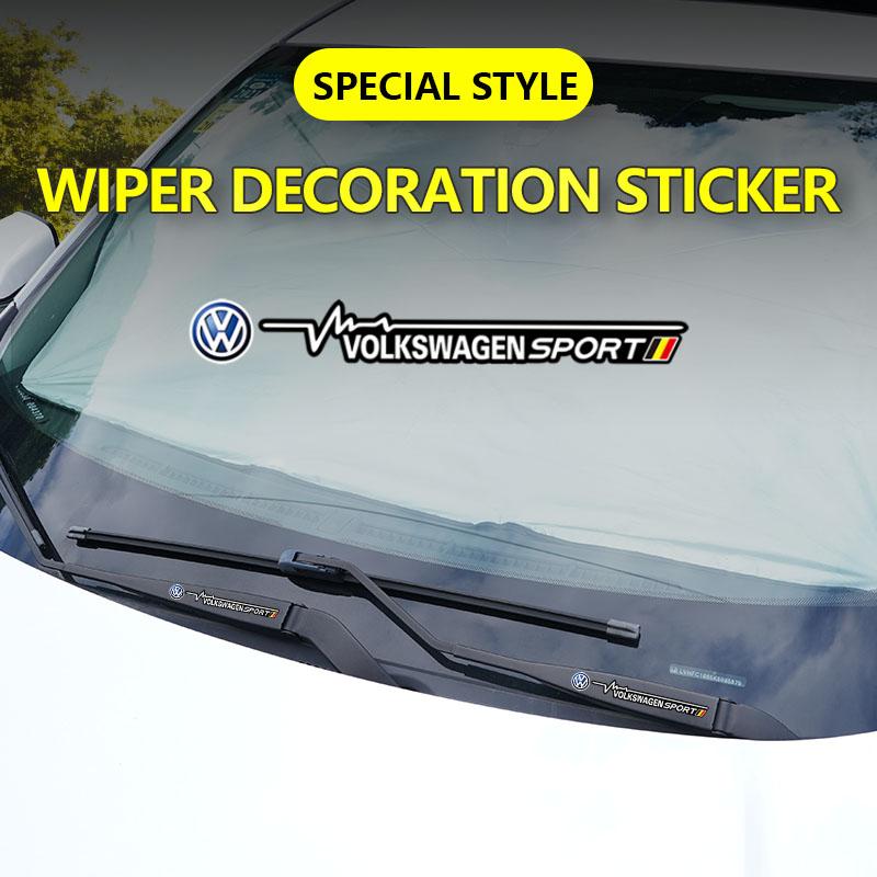 2026 Hot For Volkswagen VW 2Pcs Car Logo Stickers Wiper Decals Decoration Accessories For VW GTI Polo Golf Passat Tiguan Arteon