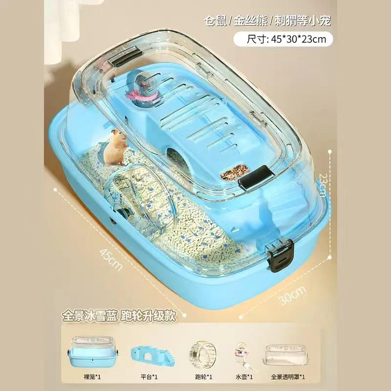 

Двухслойная новая клетка для хомяков, очень большая панорамная акриловая вилла для хомяков, ящик для разведения медведей Golden Bear