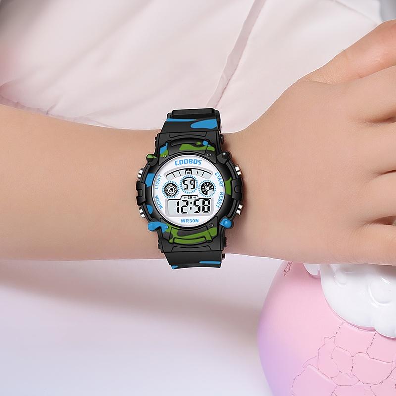 Boys Girls Children Electronic Watch Luminous Dial Lightweight Sport Style for Kids Daily School Travel