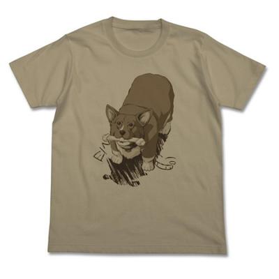 Cowboy Bebop Ain Holding a Gum In His Mouth Sand Size L 0348-0147 Bone-Shaped T-Shirt, Khaki,