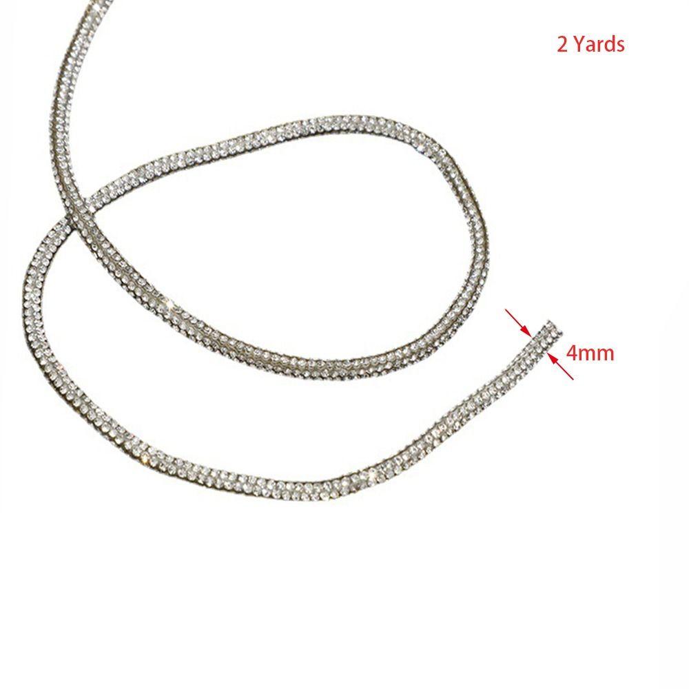 2 Yards Crystal Rhinestones Round Cord Shiny DIY Shoelaces Universal Drawstring  Bag Strap