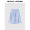 UR 2025 Autumn Women's Casual Plaid A-Line Skirt