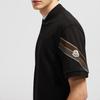 Moncler Camisa Polo Simples de Manga Curta com Ombro Caído e Acabamento de Três Cores Masculina Polo Preta J20918A0000289A16999