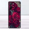 Pouzdro pro Xiaomi Redmi Note 11 9S 10 9 8 7 9A 9C 9i K40 8T 10C 9T K50 silikonové pouzdro jasně červené květy růže