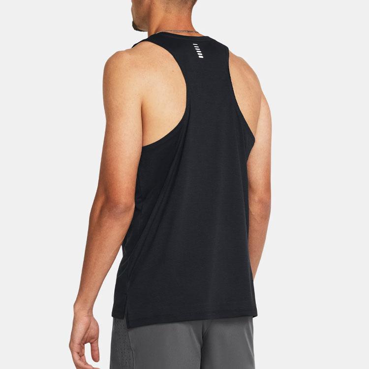 Under Armour Solid Logo Soft Lightweight Breathable Sweat-Wicking Crew Neck Tank Top Men Tops Black 1382585-001