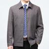 Spring & Autumn Plaid Wool Jacket for Middle-aged & Elderly Men - Casual Lapel Thin Style Dad Outerwear