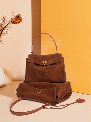 2025 High-End Women's Genuine Leather Retro Shoulder Bag - Large Capacity, Frosted Finish, Perfect for Early Autumn Commutes