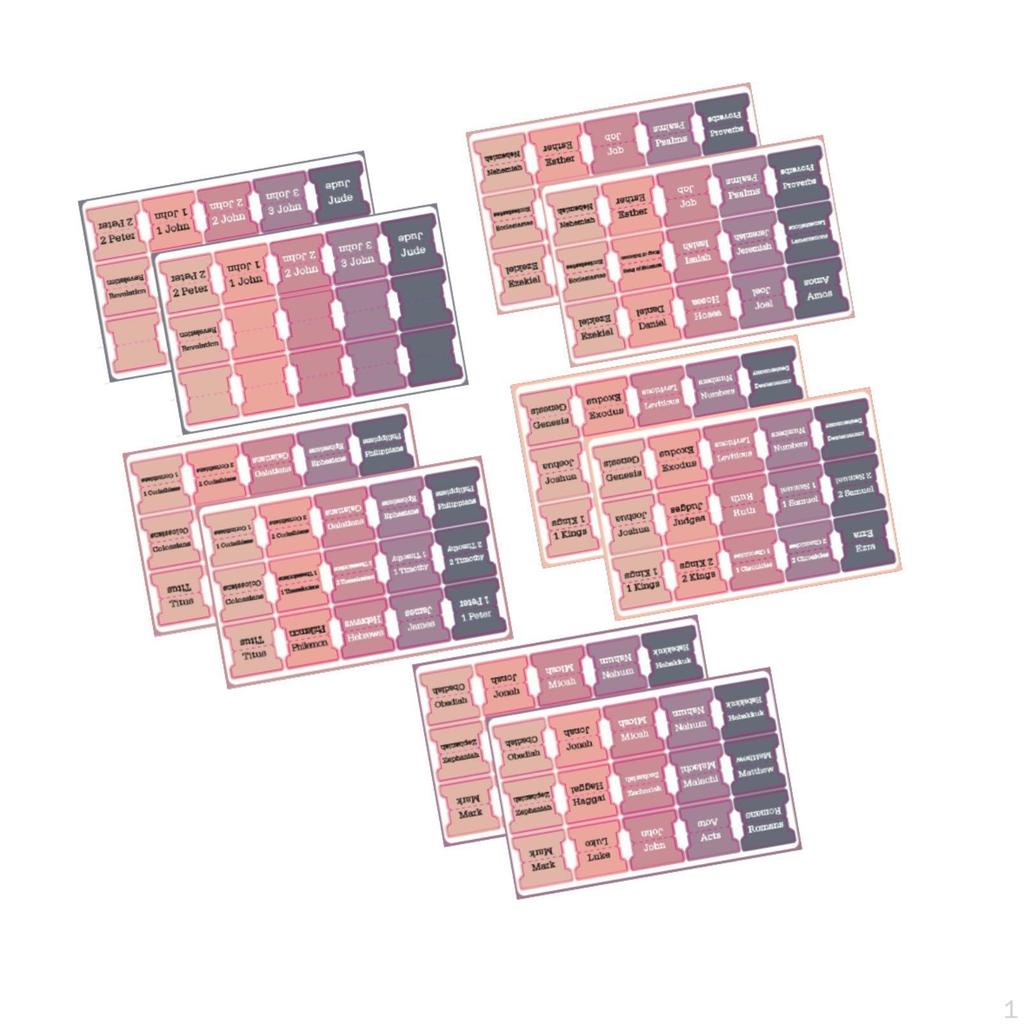 10 Sheets of Colorful Bible Index Tabs for Study
