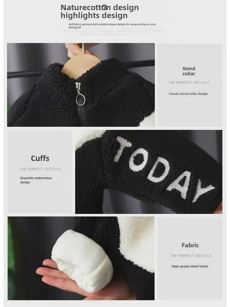 Kinder Warmer Samt Wintermantel: Stilvolles Oberteil aus Imitat-Lammfell für Jungen und Mädchen