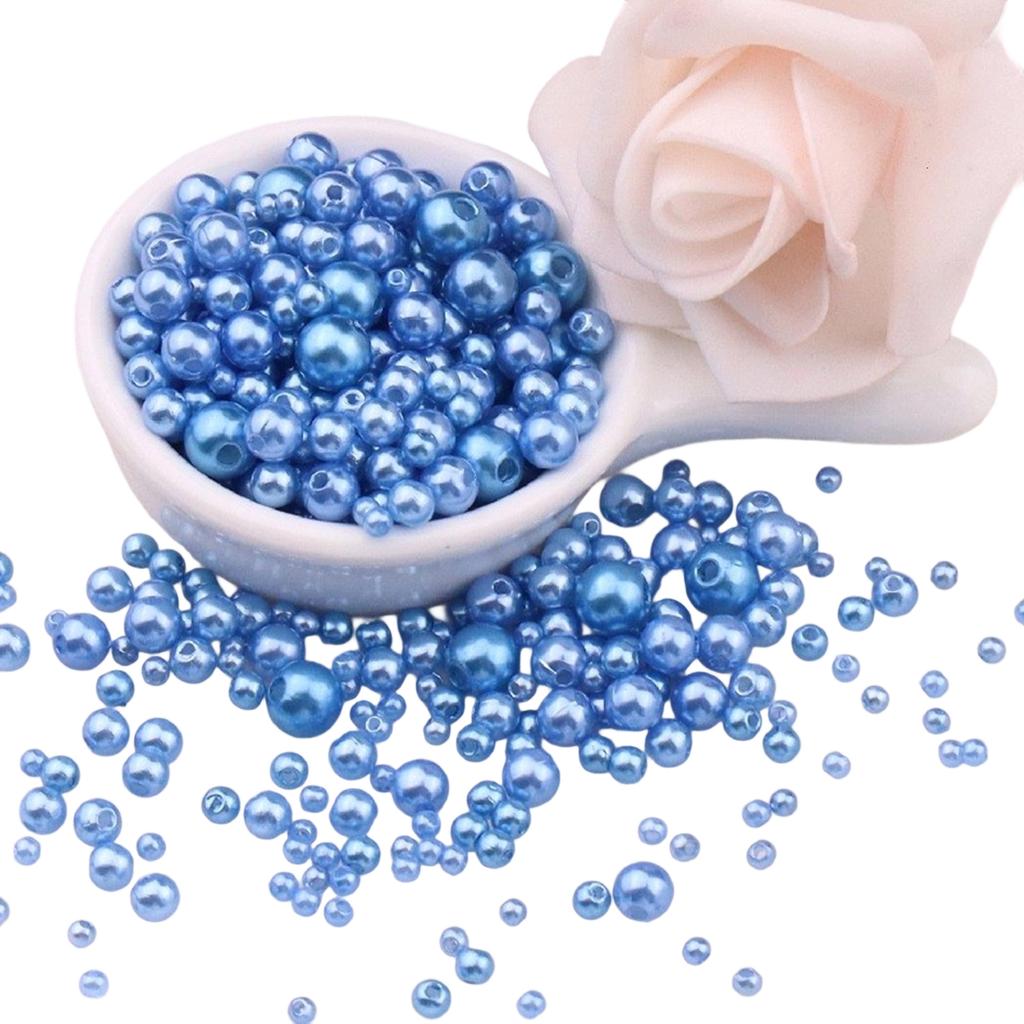Imitationsperlen für Bastelarbeiten, 150 Stück, 3 mm–8 mm, aufnähbare Harzperlen mit Löchern für die Schmuckherstellung (Armbänder, Halsketten)