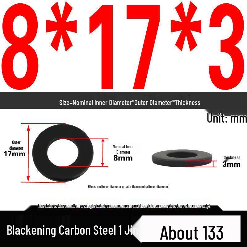 Blackened Thickened Oversized Metal Washer