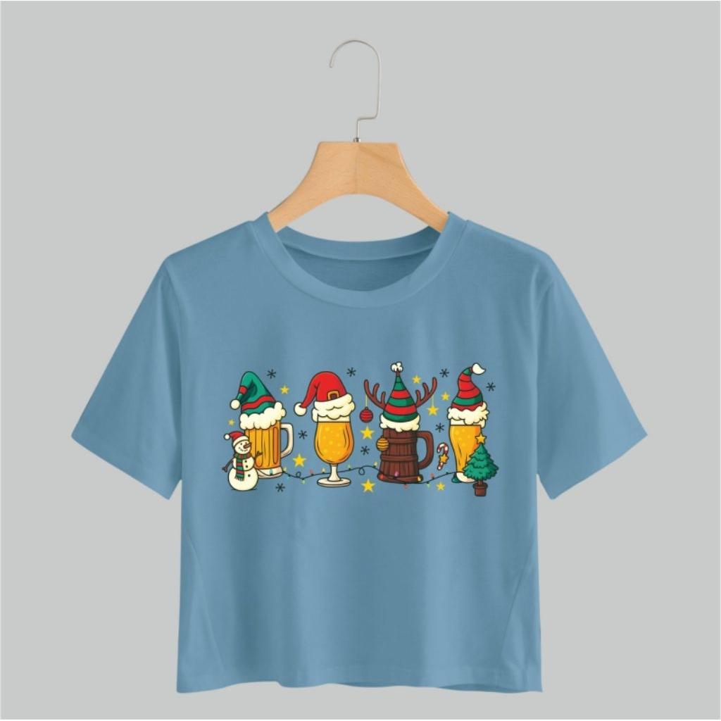 

GBT Рождественский Дистро Женская КРОП-футболка, Топ с коротким рукавом 6XL