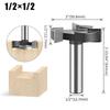 Three-point T-Cutter Sole Clearing Router Bit Slotted Cutter Four-point Slotting Cutter Woodworking Tools 1/2 Inch 12mm Shank