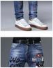Trendy Slim-Fit Skinny Jeans mit Stickerei für Herren – Sommerkollektion