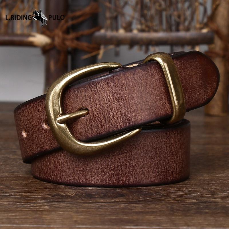 Fashionable Leather Belt Genuine Leather Pin Buckle Retro Old Korean Style Versatile Men and Women's Trouser Belt