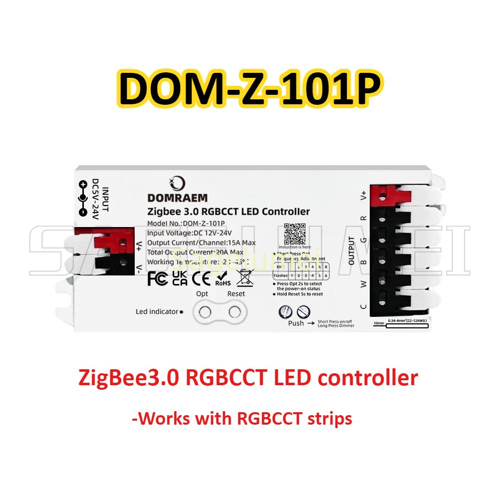 

WW/CW RGB RGBW Strips Works with APP control DC12-24V Smart ZigBee3.0 LED Controllers 5-in-1/3-in-1/RGBCCT LED Controller Dimmer