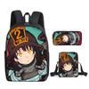 Classic Funny Fire Force season 3 3D Print 3pcs/Set pupil School Bags Laptop Daypack Backpack Inclined shoulder bag Pencil Case