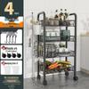 Multi-Layer Kitchen Storage Rack with Wheels for Microwave and Vegetables