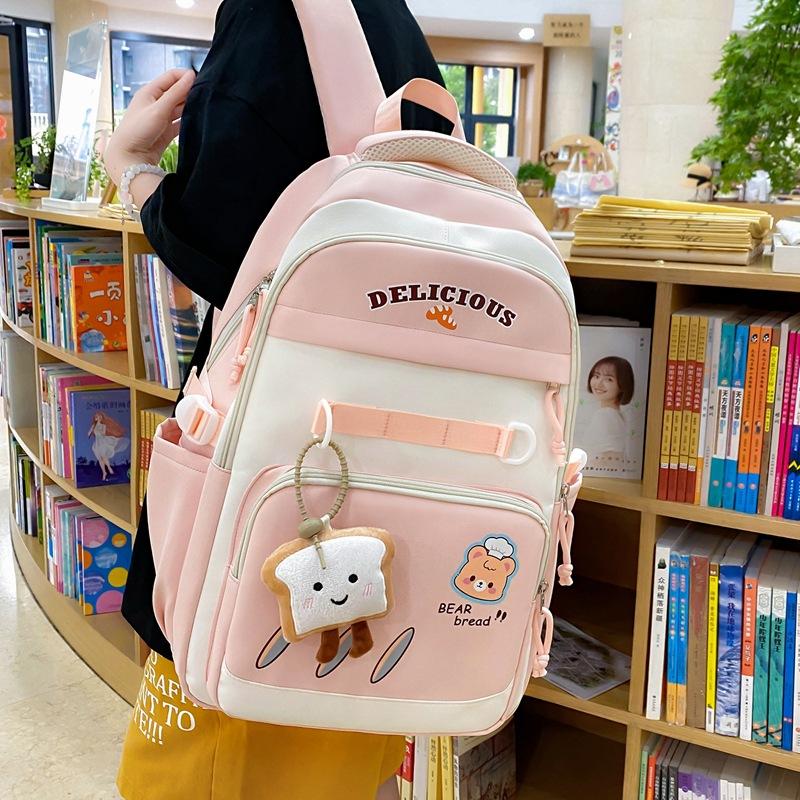 Korean Version Ins Style High-value Backpack Fashionable Large-capacity Schoolbag Junior High School High School College Student Schoolbag Female